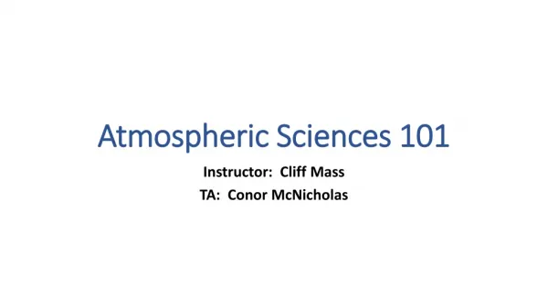 Atmospheric Sciences 101