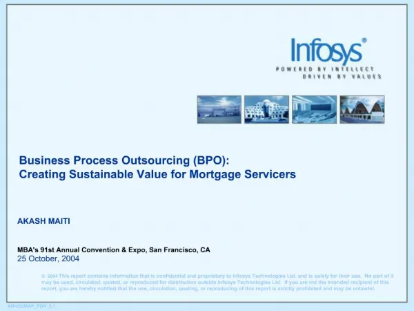 Business Process Outsourcing BPO: Creating Sustainable Value for Mortgage Servicers