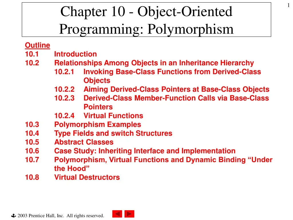 chapter 10 object oriented programming polymorphism