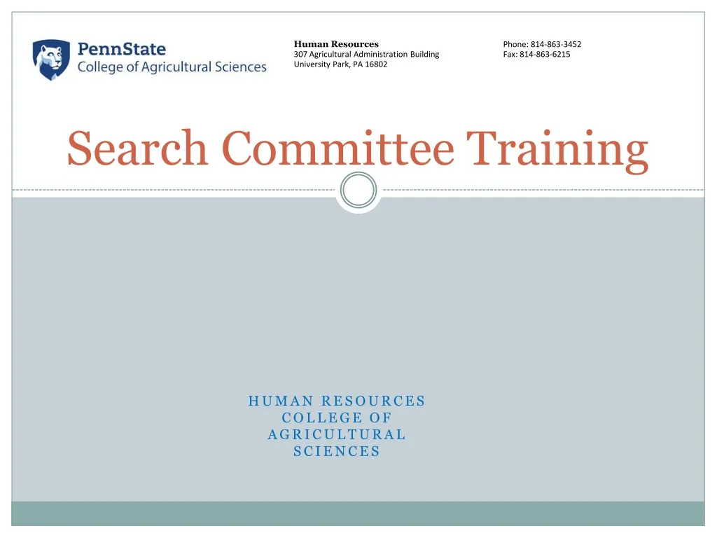 search committee training