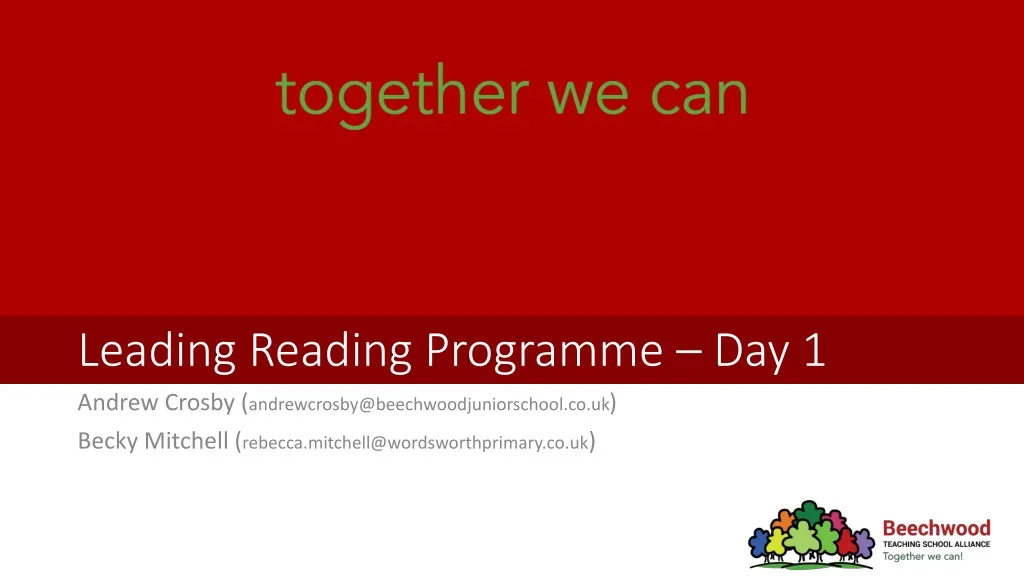leading reading programme day 1