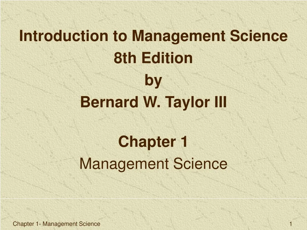 introduction to management science 8th edition