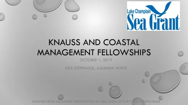 Knauss and Coastal Management Fellowships
