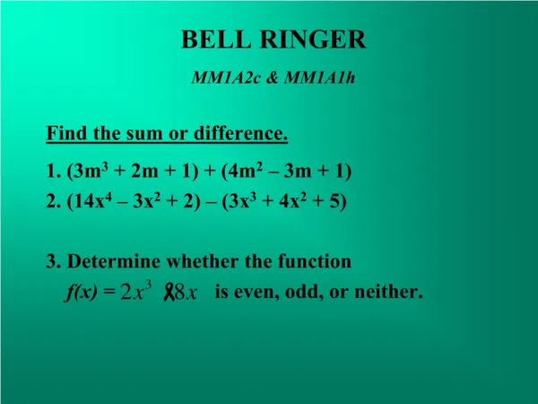 BELL RINGER MM1A2c &amp; MM1A1h