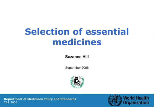 Selection of essential medicines