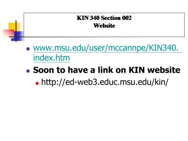 KIN 340 Section 002 Website