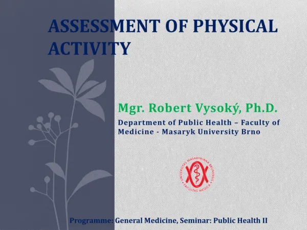 Assessment of Physical Activity