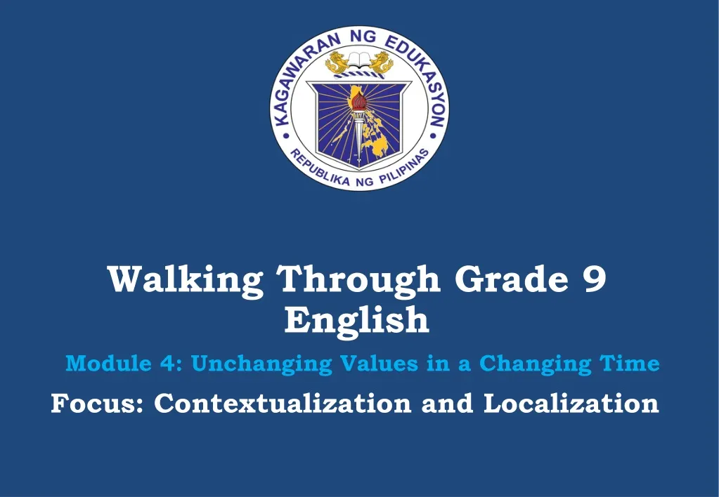 walking through grade 9 english
