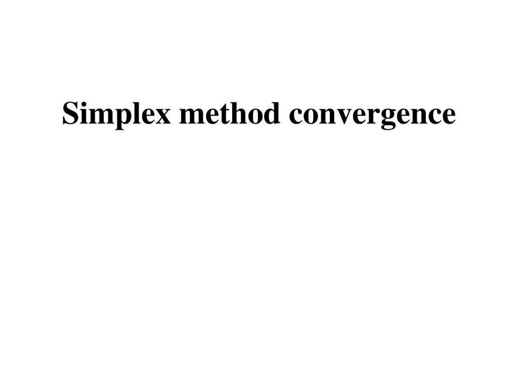 simplex method convergence
