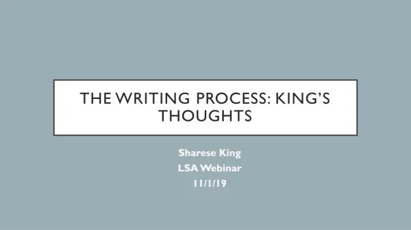 The Writing Process: King’s Thoughts