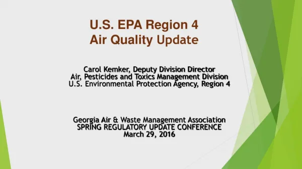 U.S. EPA Region 4 Air Quality Update