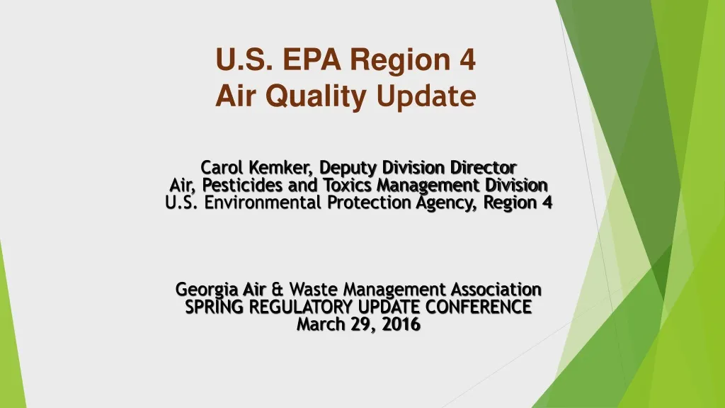 u s epa region 4 air quality update