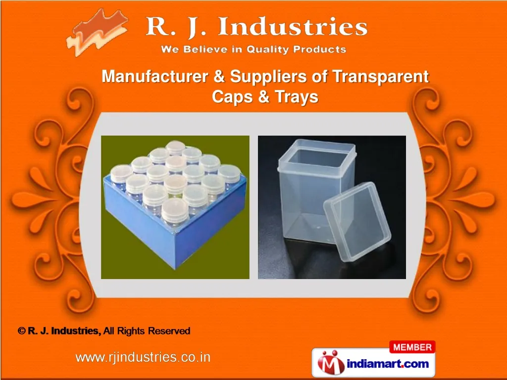 manufacturer suppliers of transparent caps trays