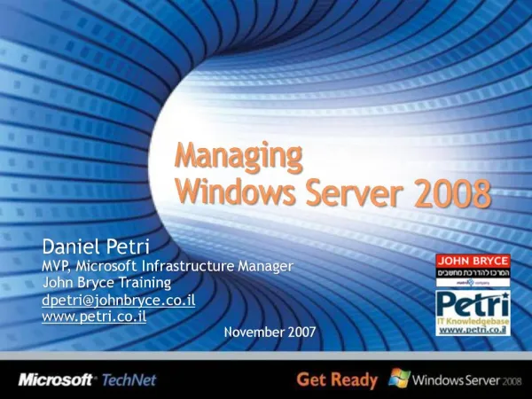 Managing Windows Server 2008