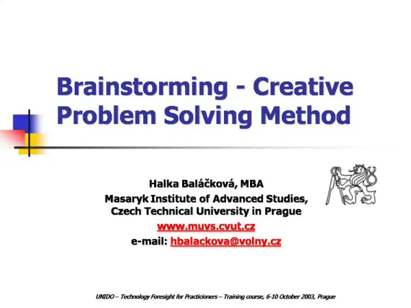 Brainstorming - Creative Problem Solving Method