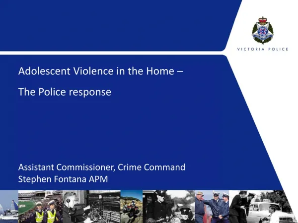 Adolescent Violence in the Home – The Police response Assistant Commissioner, Crime Command