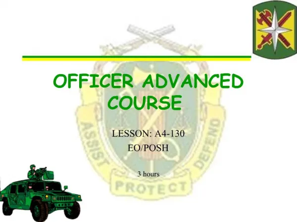 OFFICER ADVANCED COURSE
