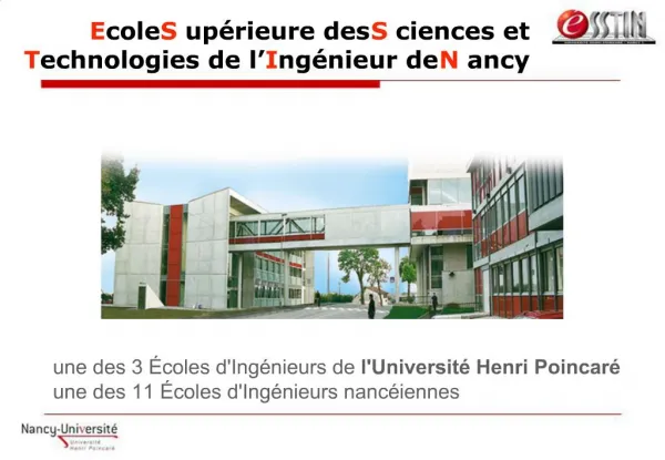 Ecole Sup rieure des Sciences et Technologies de l Ing nieur de Nancy