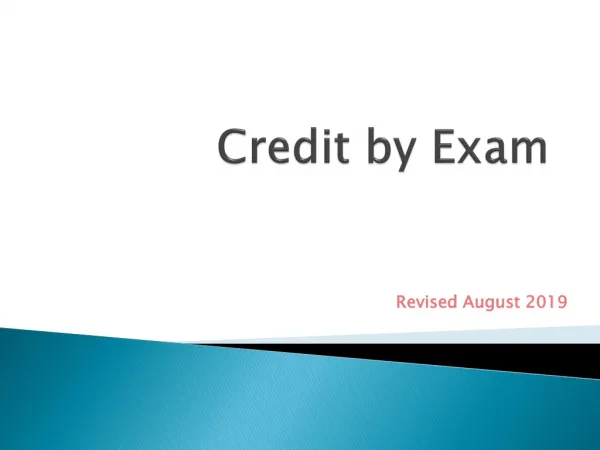 Credit by Exam
