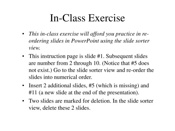 In-Class Exercise