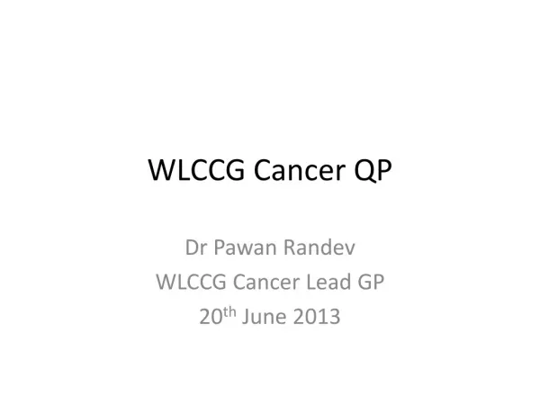WLCCG Cancer QP