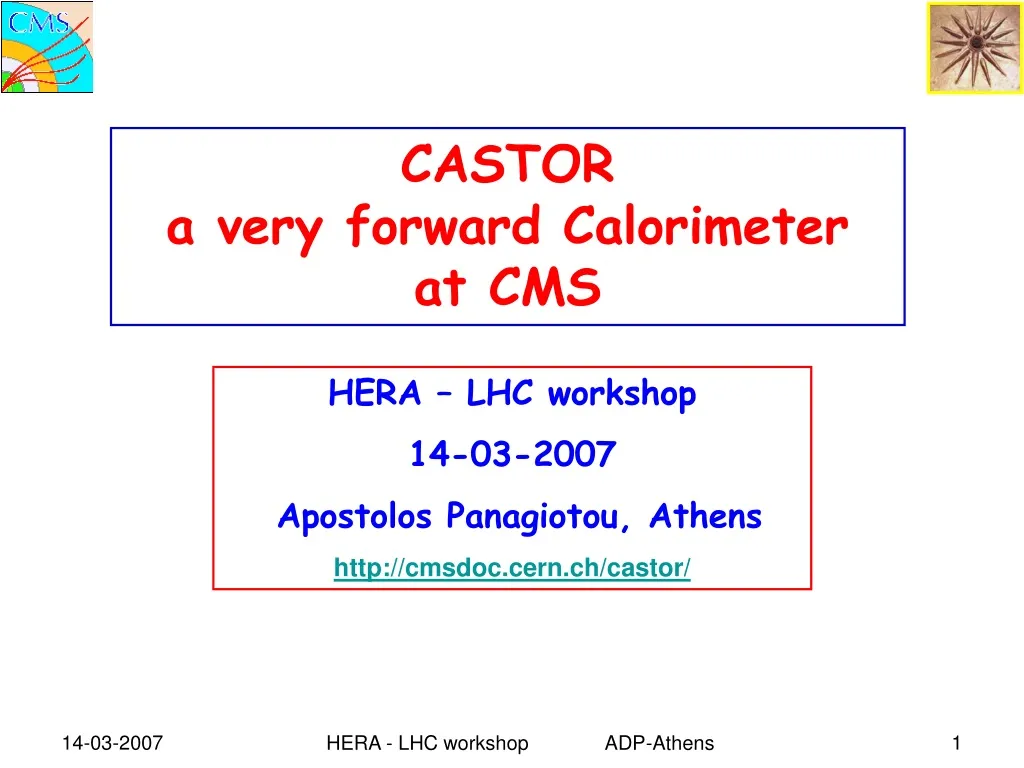 castor a very forward calorimeter at cms