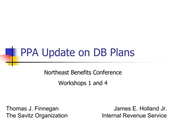 PPA Update on DB Plans