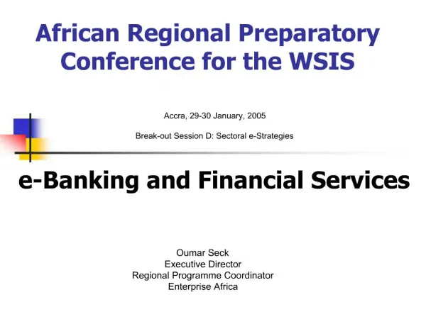African Regional Preparatory Conference for the WSIS