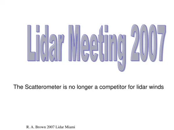 Lidar Meeting 2007