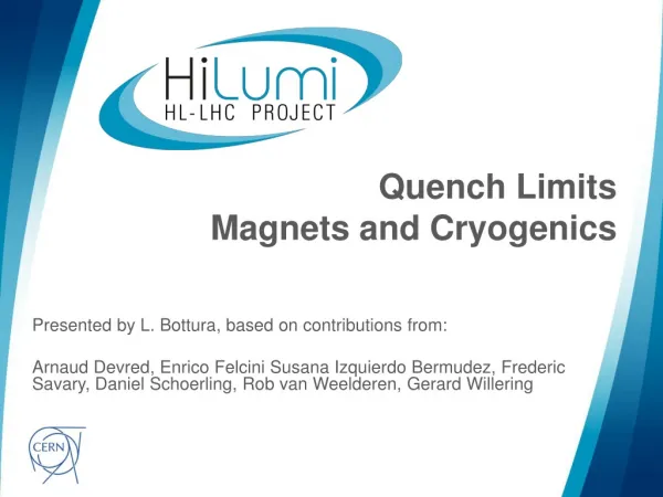 Quench Limits Magnets and Cryogenics