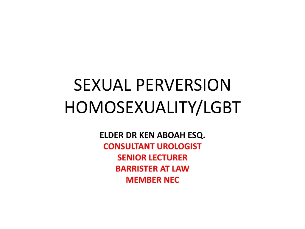 sexual perversion homosexuality lgbt