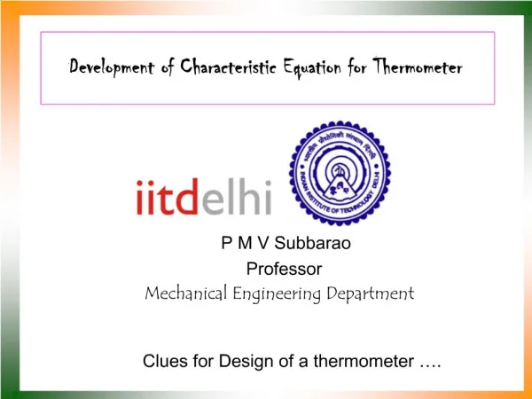 Development of Characteristic Equation for Thermometer