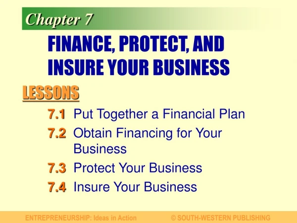 FINANCE, PROTECT, AND INSURE YOUR BUSINESS