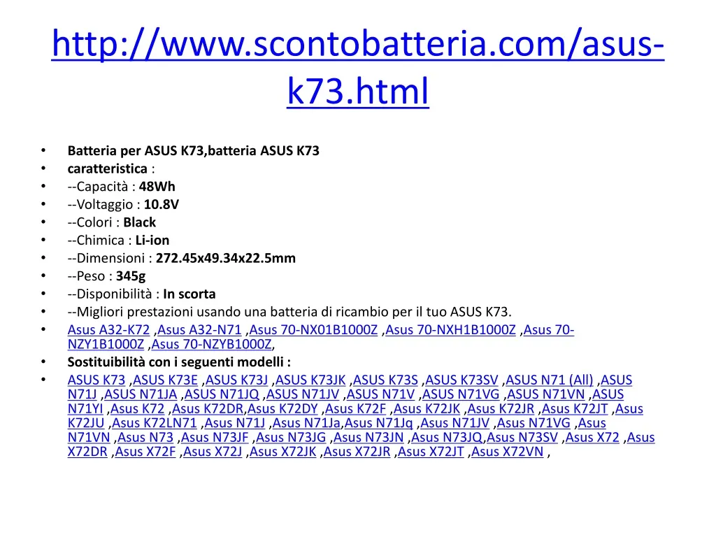 http www scontobatteria com asus k73 html