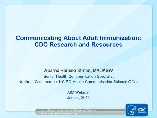 Communicating About Adult Immunization: CDC Research and Resources