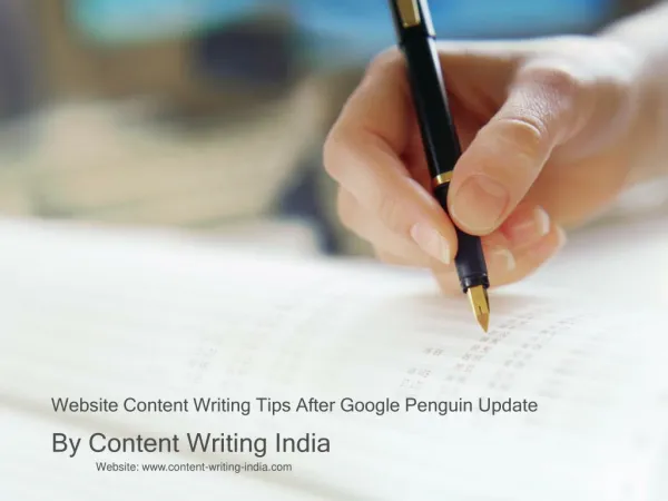 Website Content Writing Tips After Google Penguin Update