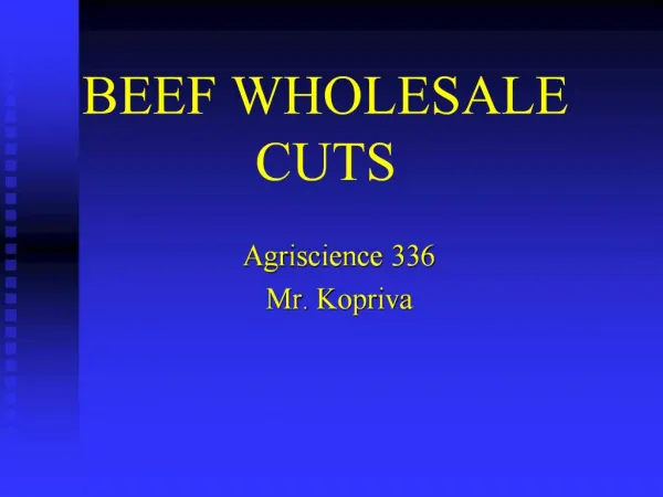 BEEF WHOLESALE CUTS