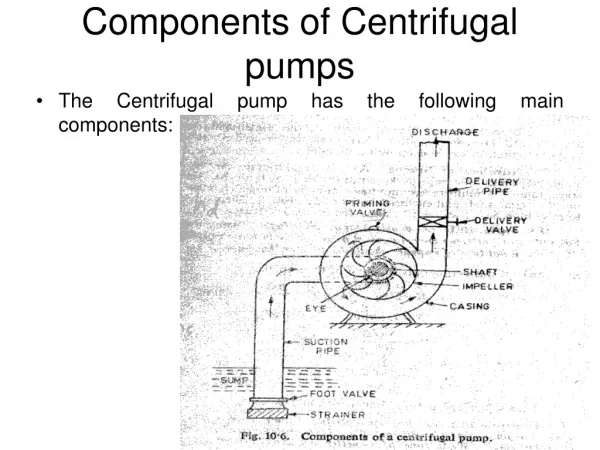Components of Centrifugal pumps