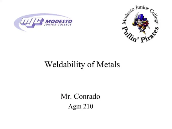 Weldability of Metals