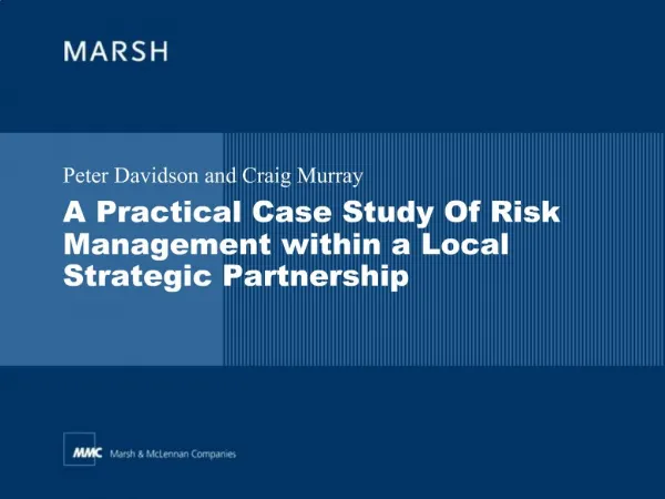 A Practical Case Study Of Risk Management within a Local Strategic Partnership