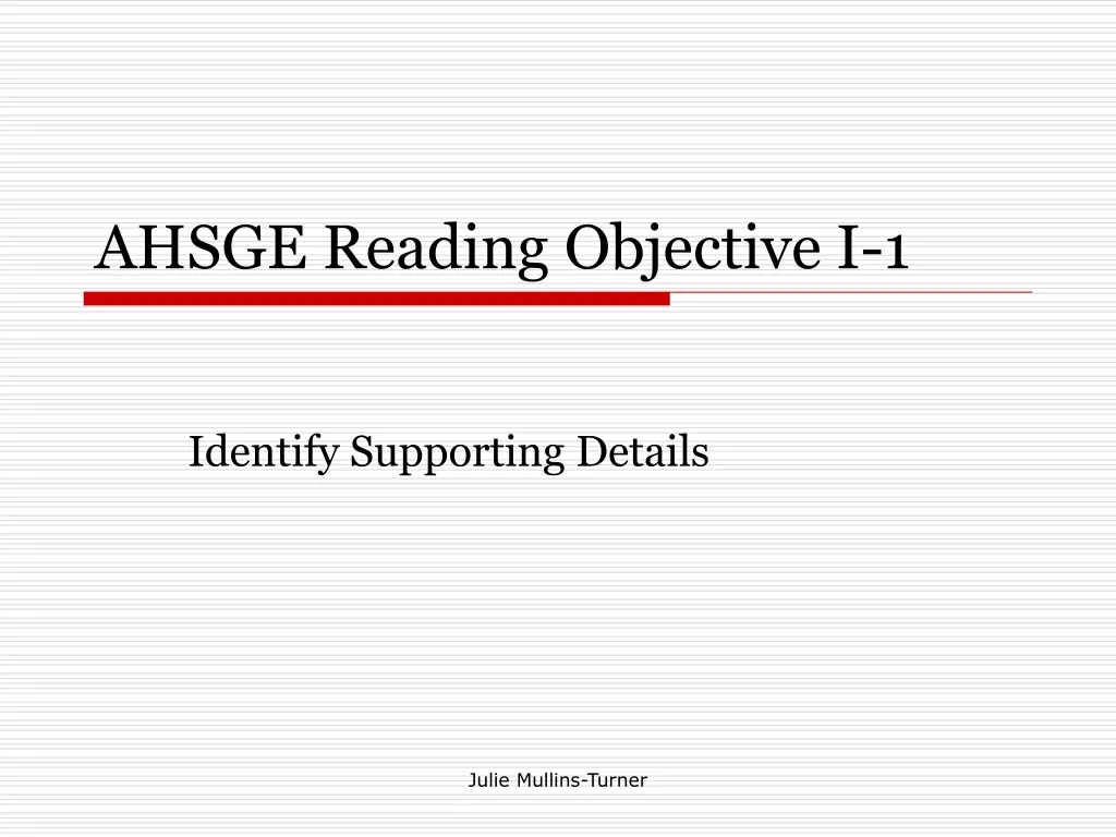 ahsge reading objective i 1
