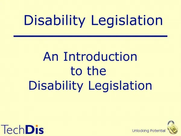 An Introduction to the Disability Legislation