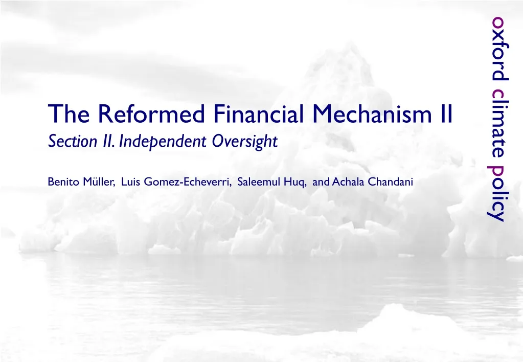 the reformed financial mechanism ii section