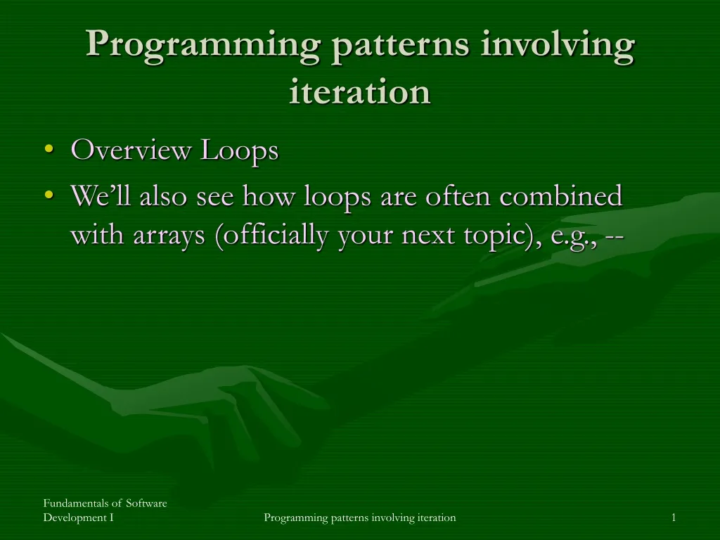 programming patterns involving iteration