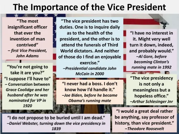 The Importance of the Vice President