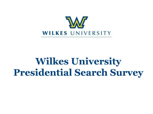 Wilkes University Presidential Search Survey