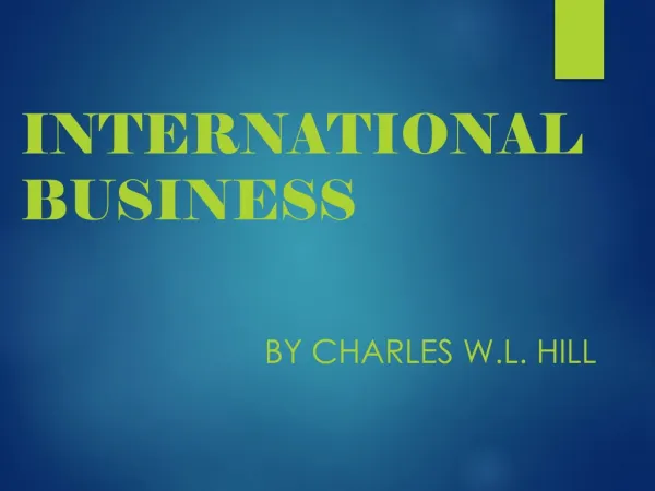 International Business by Charles W.L. Hill