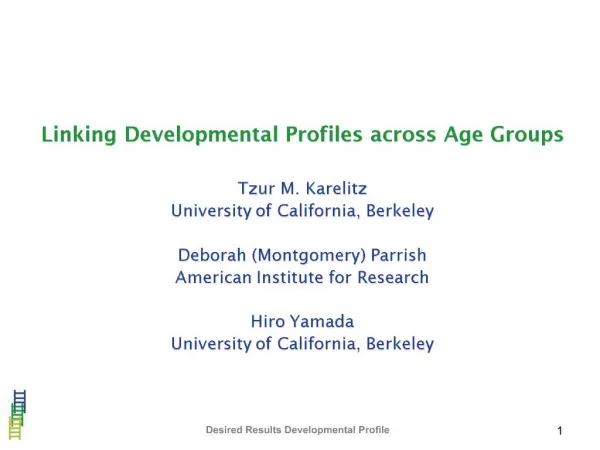 Linking Developmental Profiles across Age Groups