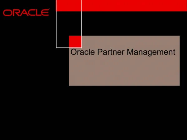 Oracle Partner Management