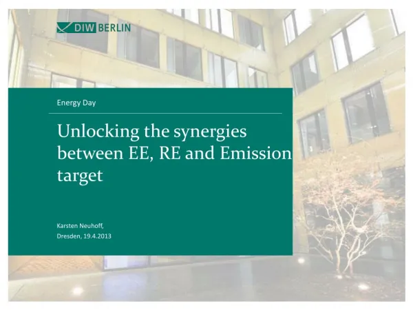 Unlocking the synergies between EE, RE and Emission target
